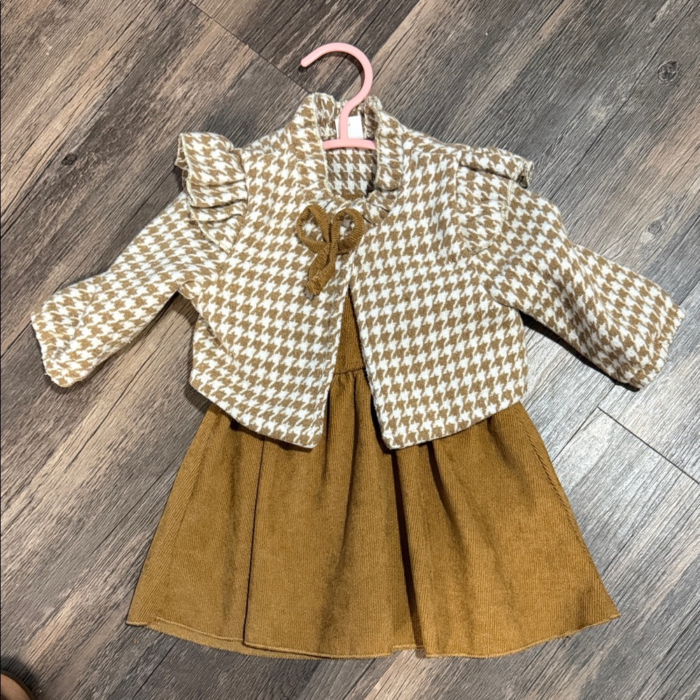 Stylish Houndstooth Jacket and Dress Set
